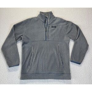 Southern Marsh‎ Mens Grey Geometric Maze Fleece Quarter Zip Pullover Sweater M